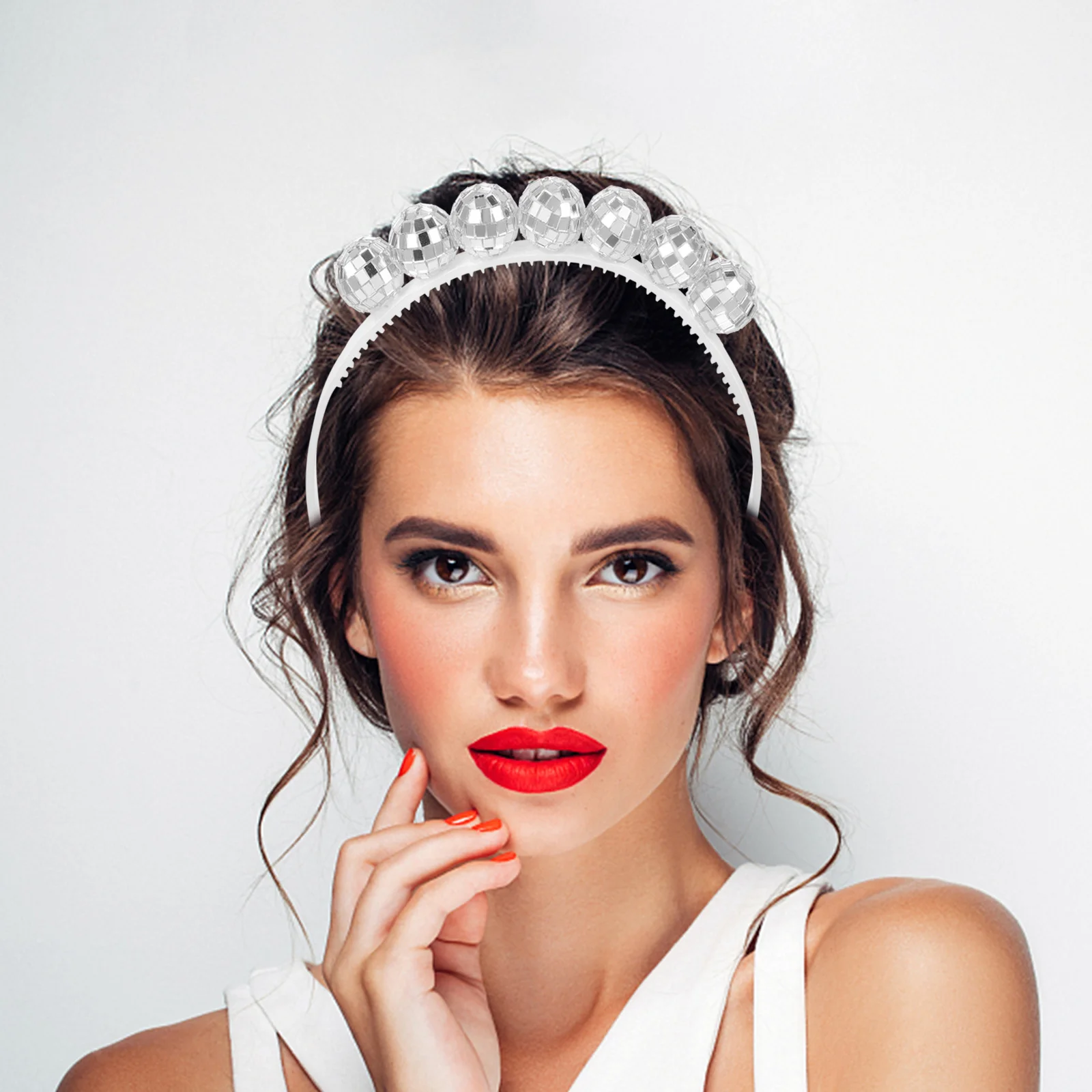 

Disco Ball Headband Non-Deforming Lightweight Comfortable Party Hair Ornament Photo Prop Hair Band Band Disco Ball Headband