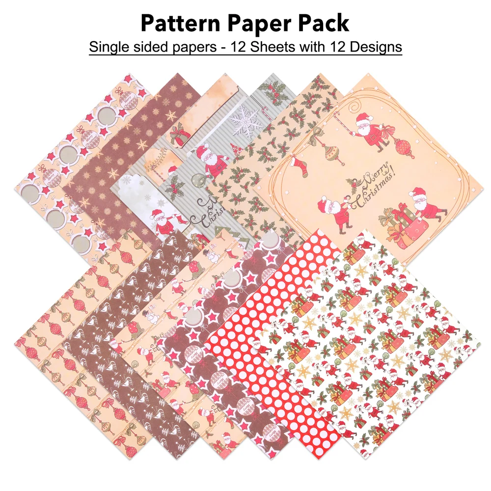 

12 листов 6 "X 6" рождественская открытка, бумага для скрапбукинга, упаковка бумаги с рисунком, сделай сам, фоновая бумага для рукоделия, односторонняя