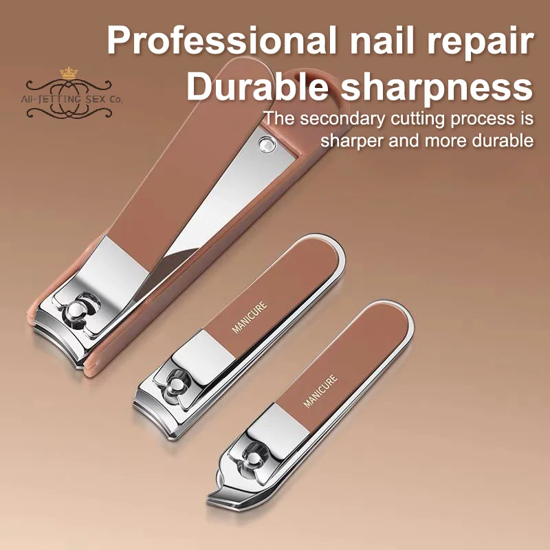 6/8 stuks roestvrijstalen nagelknipperset Professioneel bruin/wit nagelgereedschap manicureset reisverzorgingsset persoonlijke verzorgingsset