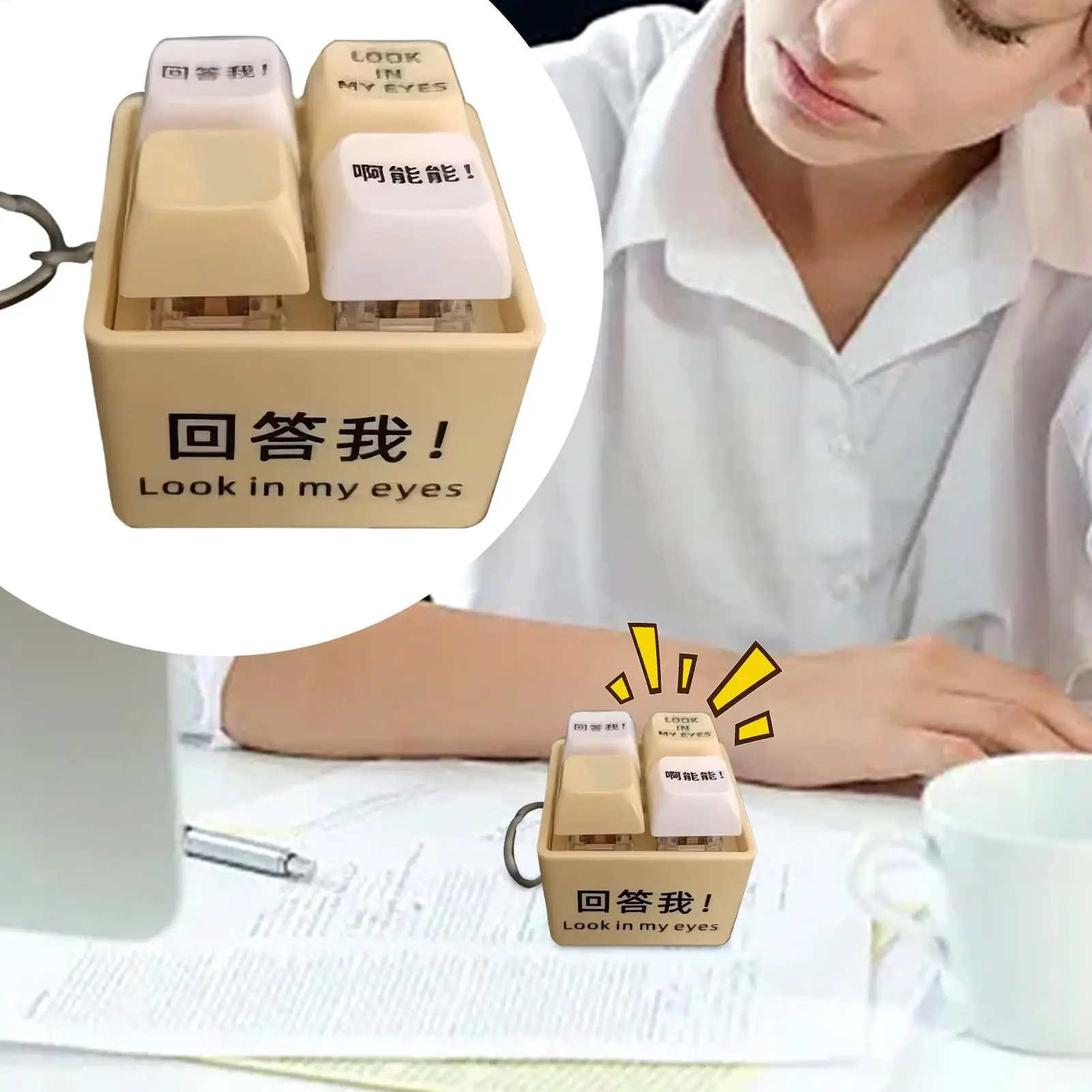 Clicker Fidget Fidget Clicker Keyboard Keychain With Light Sensory Stress Reduction Key Chain For Women Men Adults Kids Children