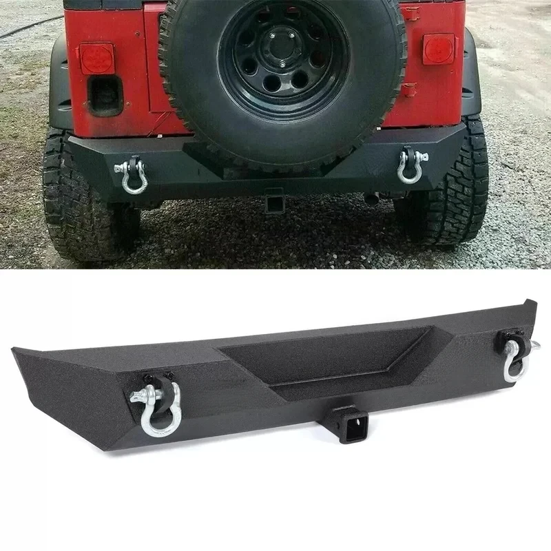 

Rear Bumper With D-Rings Hitch Receiver, 87-06 Models