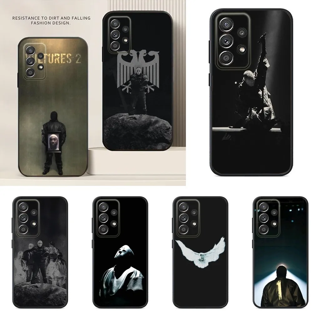 

Rapper Kanye West Vultures Phone Case For Samsung S24,S23,S22,S21,S20,S10,S10E,S9 Ultra Plus FE Note 20 Ultra 10 9 Plus Case