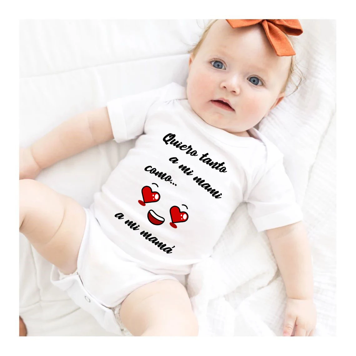 I Love My Mommy as Much as My Mommy Spanish Printed Baby Bodysuit Cotton Newborn Short/Long Sleeve Rompers Infant Outfit Clothes