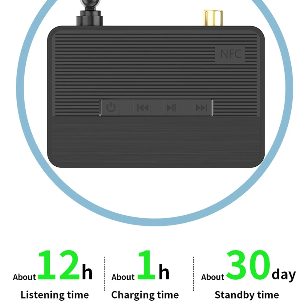 Car Audio Receiver Strong Battery Life Tf Card 5.3 Wireless Adaptation Audio Reception Audio Receiver Music Player Nfc