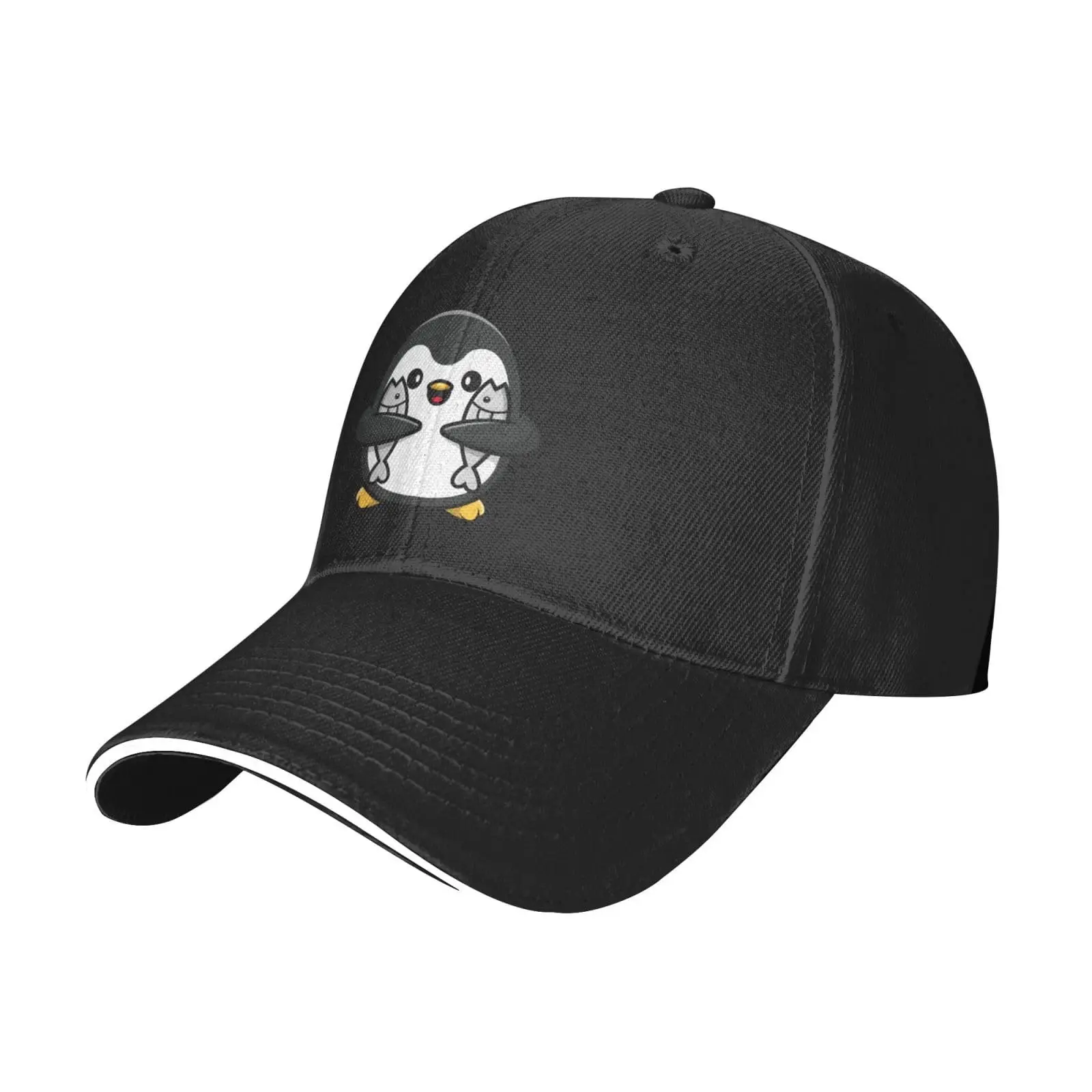 Cute Penguins Holding Fish Baseball Cap Women Men Hats Adjustable Truckers Sun Hat Golf Caps