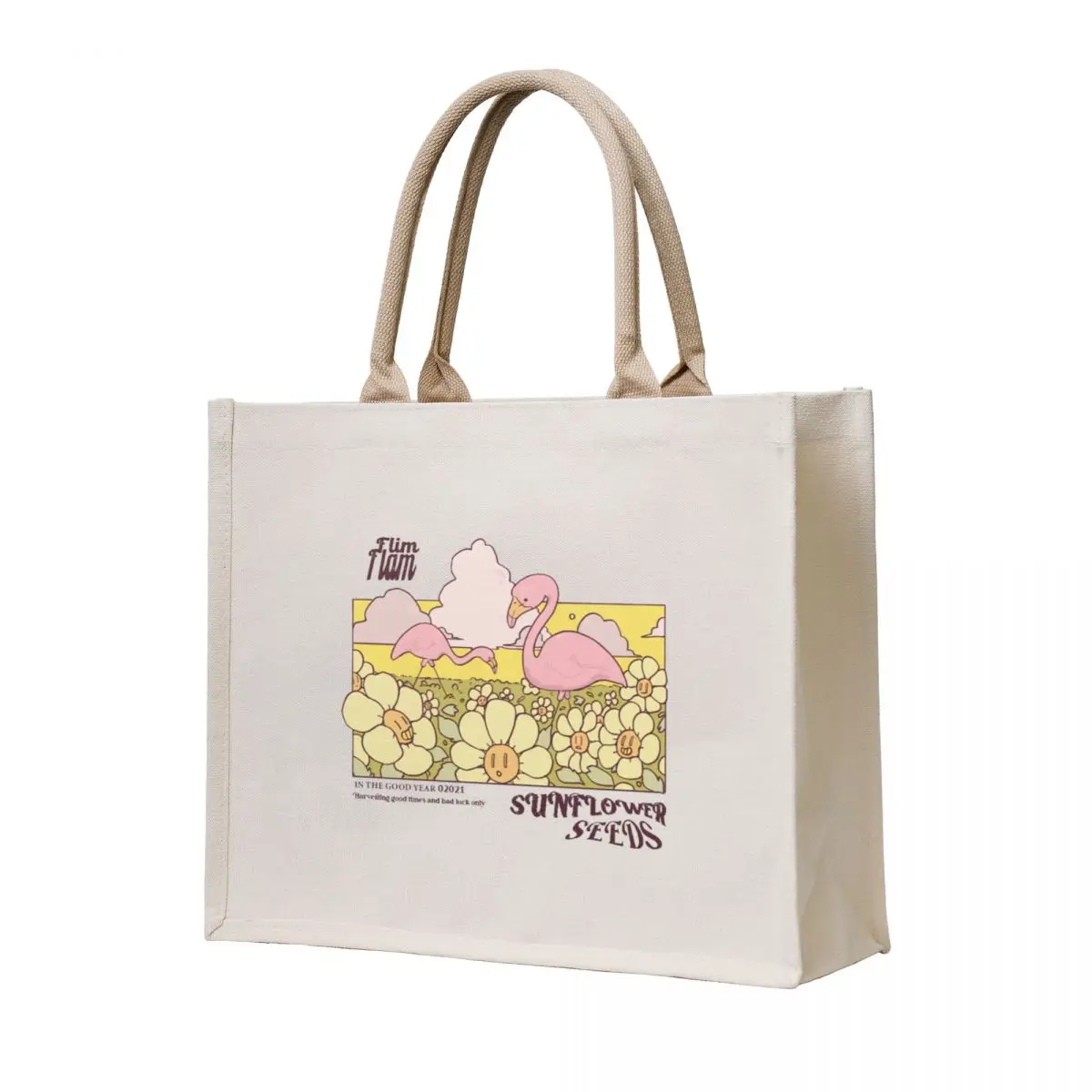 

Flamingo Sunflower Seeds Tote Bag Large bags for women custom tote bag tote bag screen