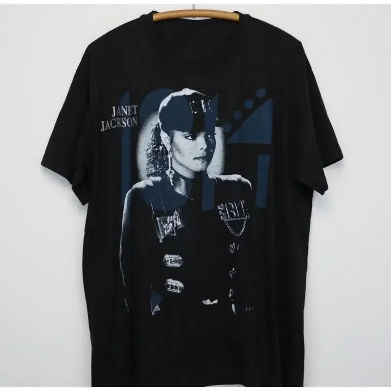 1990 Janet Jackson Rhythm Nation Tour T Shirt Black reprint