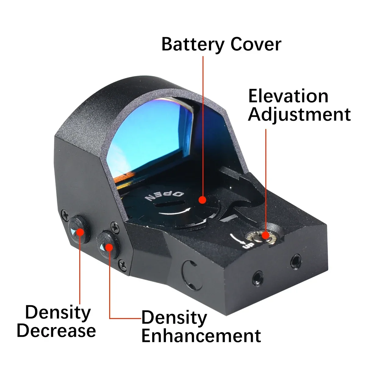 R1 3MOA Mini Open Reflex Red Dot Sight مع بصريات تكتيكية R5: تهدف بالحركة لسيناريوهات إطلاق المسدس متعددة الاستخدامات #3