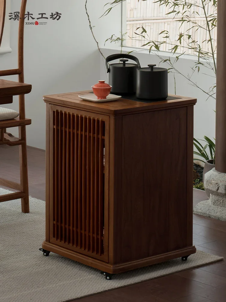Solid Wood Tea Cabinet Kettle Integrated Tea Storage Office Tea Table Living Room