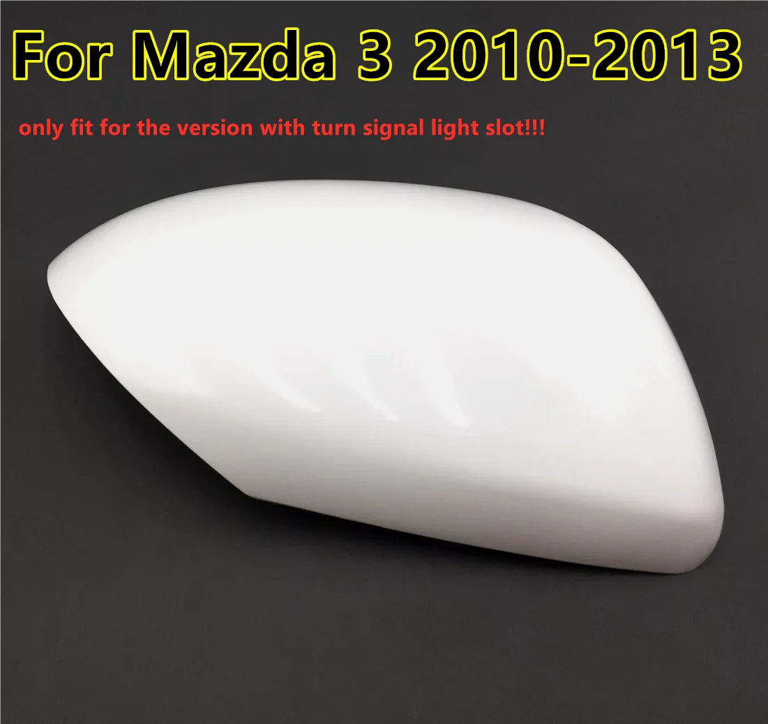 

White Right Passenger Side Mirror Cover Cap For Mazda 3 2010-2013 W-Signal Light