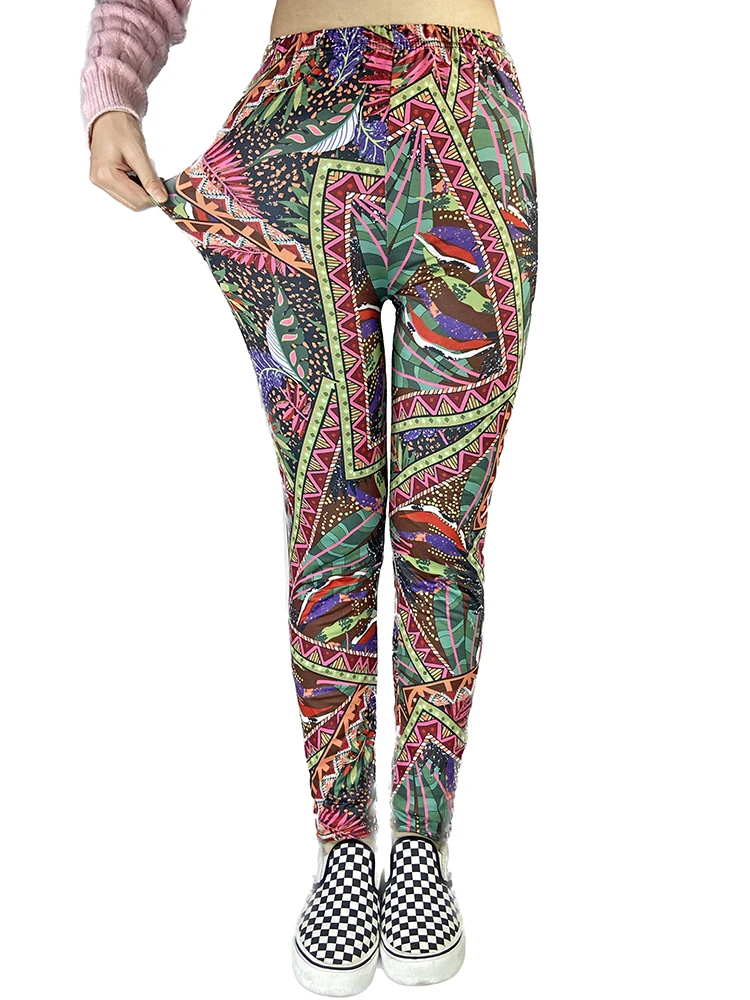 

VISNXGI New Women Digital Printed Classical Leaves Casual Fitness Workout Seamless Breathable Soft Leggings Fitness Yoga Trouser