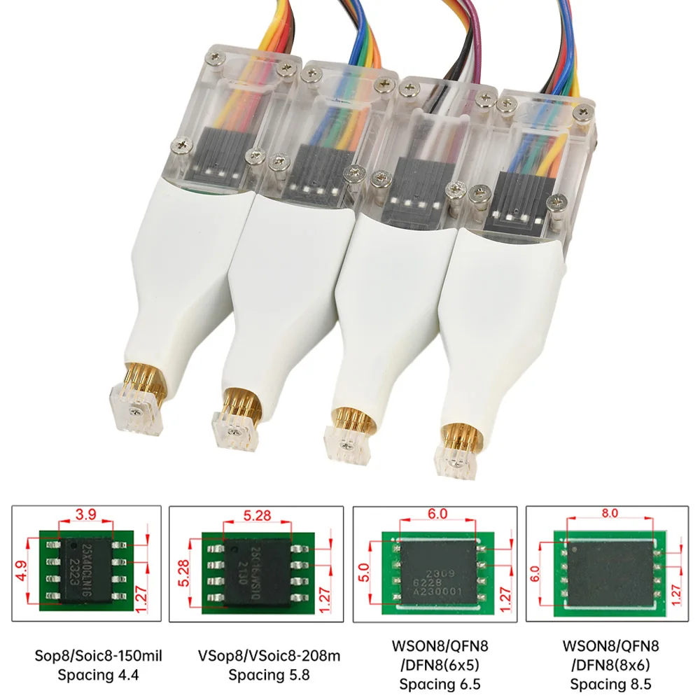 SOP8/WSON8/QDFN8 Microchip SMD Spring Pin Burn-in Read/Write Test Probe Programmer Suitable for Test Write Program Burn-in