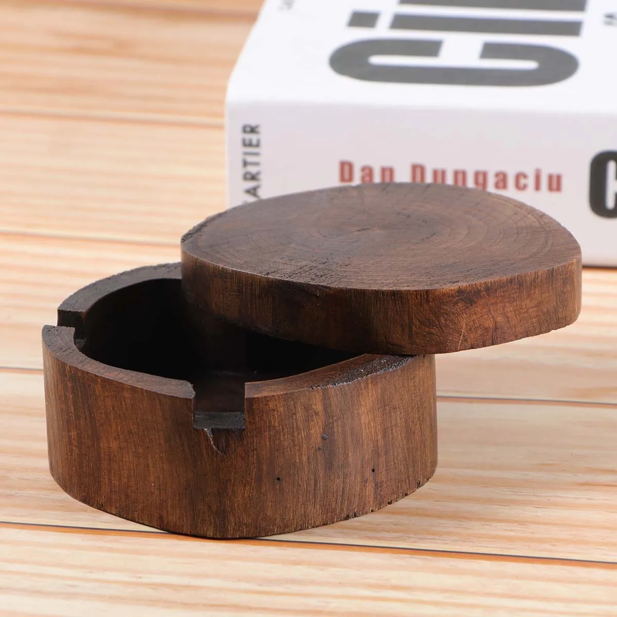 4 بوصة الخشب منفضة سجائر زخرفة منفضة سجائر الإبداعية حامل سيجار للمنزل بار مقهى فندق ديكور خمر زخرفة التدخين #5