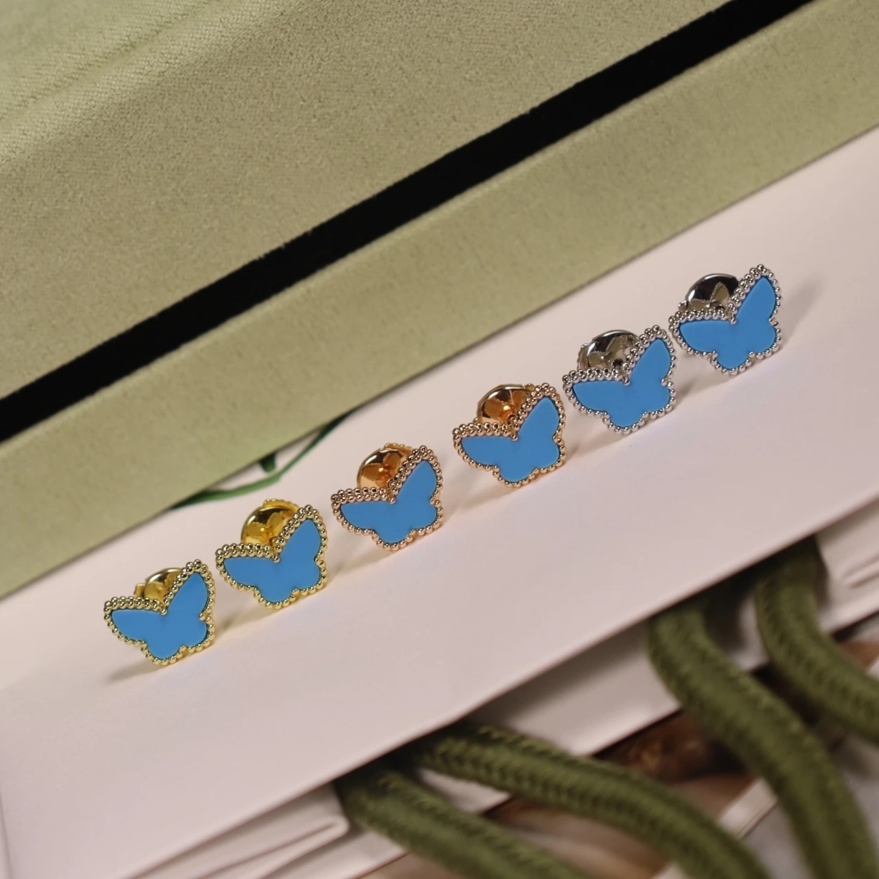 

Original design mini turquoise butterfly earrings for women's fashion jewelry holiday gift