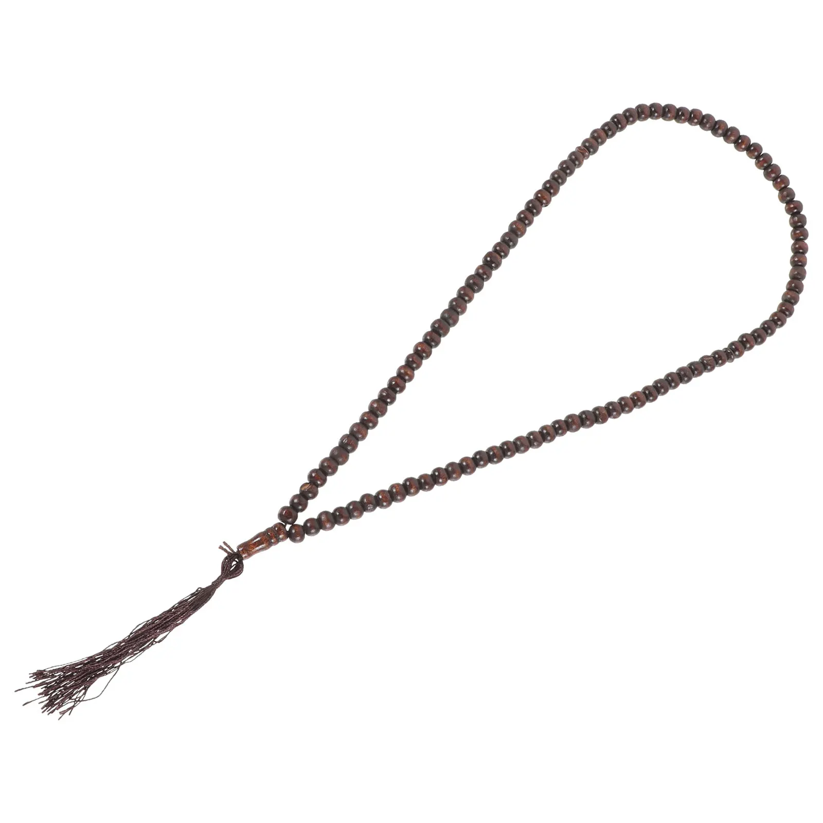 

99 Pieces 8mm Brown Islamic Prayer Beads String Muslim Holding Rosary Religious Tasbih for Worship Praying Festival Decoration