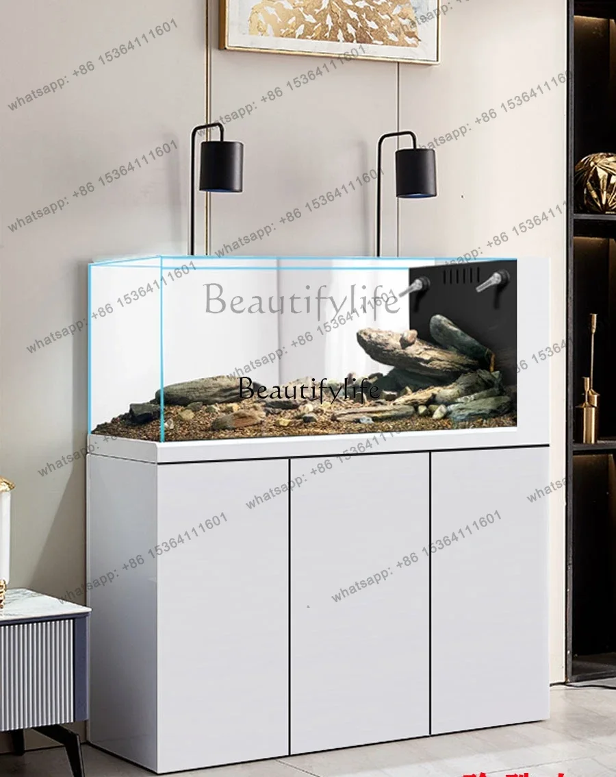FG43-*Living room ecological aquatic tank thickened ultra-white glass household large bottom filter aquarium