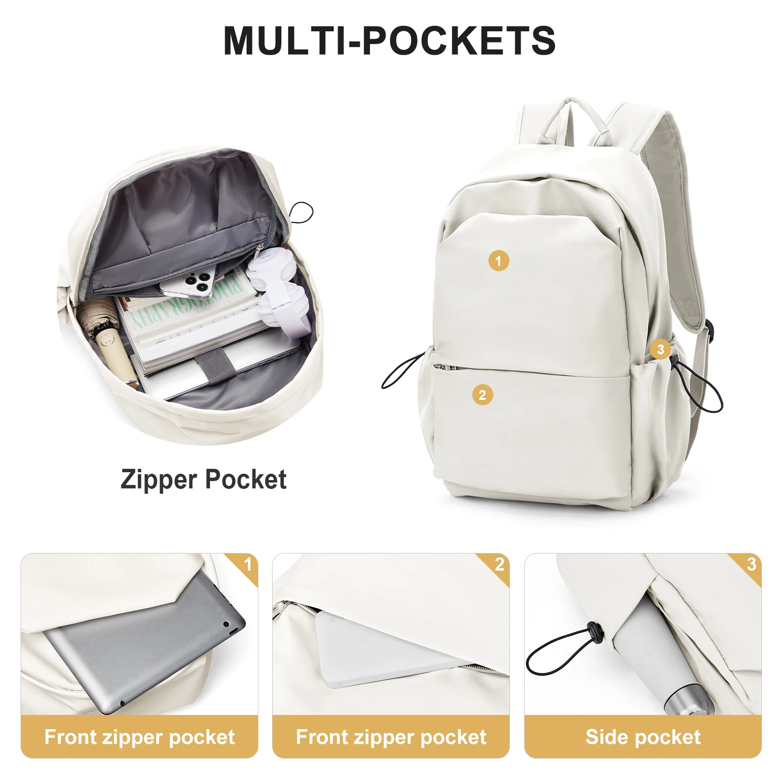 男性と女性のための防水ラップトップバックパック、軽量の毎日のバックパック、スポーツリュックサック、学校のコンピューターバッグ、大学、仕事、大学、旅行