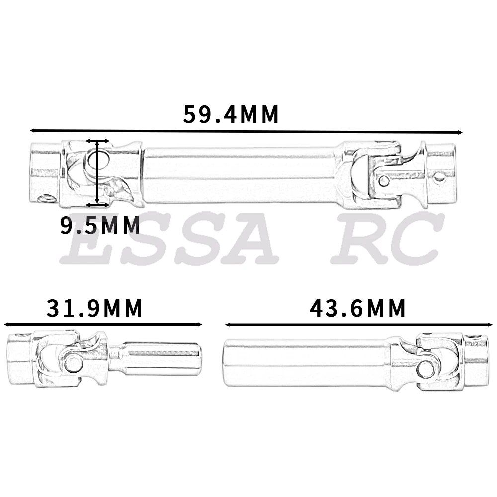 Złoty Szary Czarny Kolor TRX4-M Metalowy Stalowy lub Mosiężny Środkowy Wał Napędowy do 1/18 RC Crawler TRX4M Defender Upgrade Parts