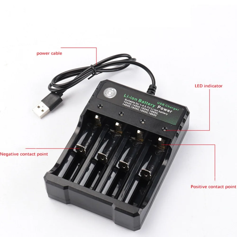 1/2/4 Steckplätze 3,7 Batterie ladegerät für 110V wiederauf ladbare Lithium-Wechselstrom 220V/V Batterien