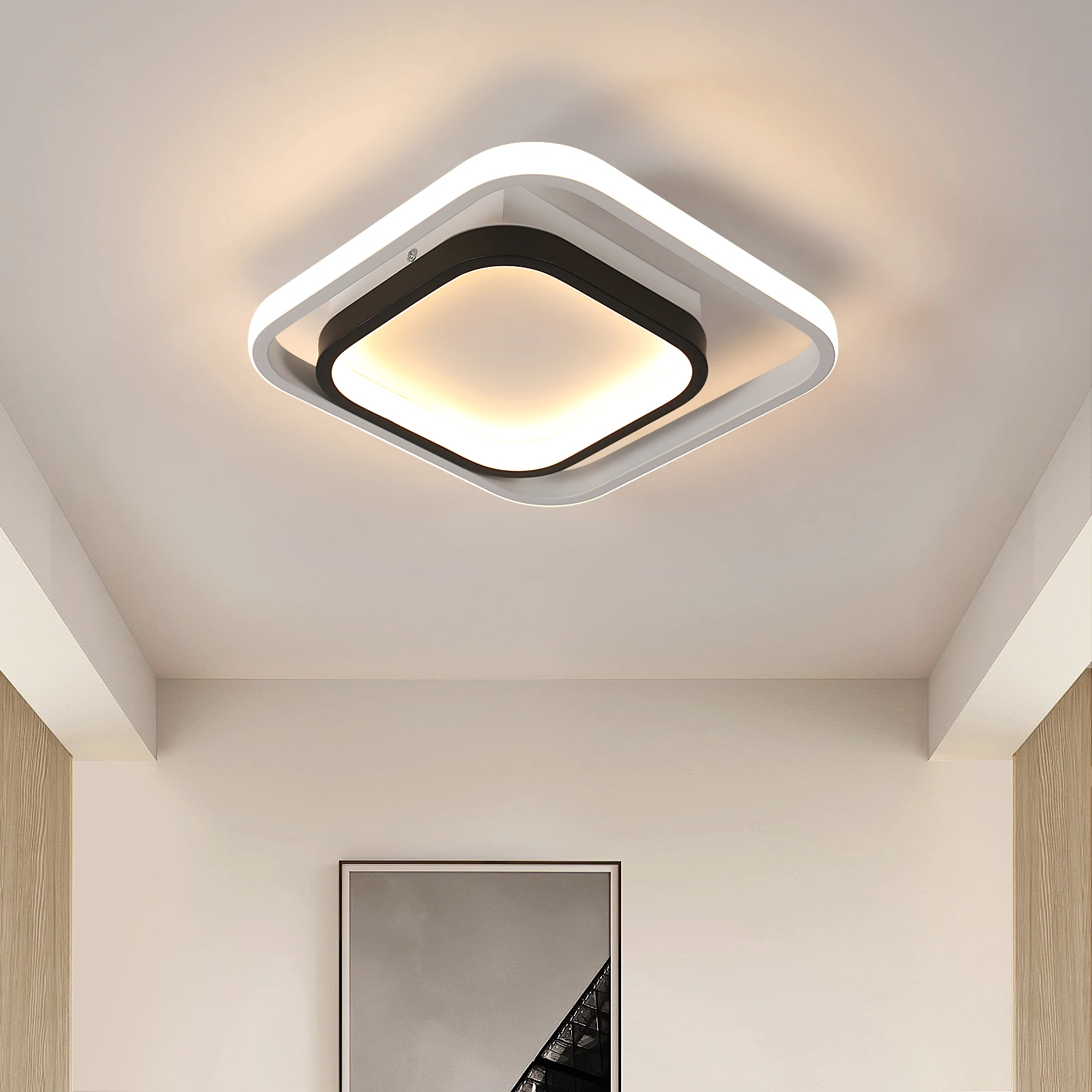 LED Flush Mount Ceiling Light,33W Square Modern Ceiling Light Fixture,6500K Hallway Ceiling Lights Close to Ceiling Lamp