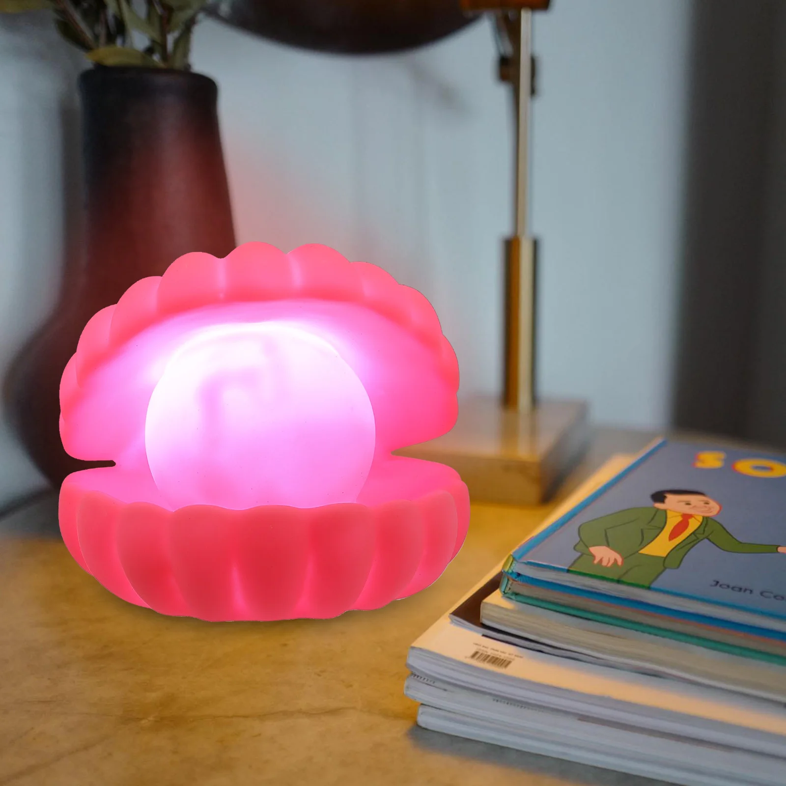 

2Pcs Small Night Lamp Shell Modeling Design Exquisite Bedside Lamp Fine Workmanship for Tabletop Adornment Unique Gift Idea