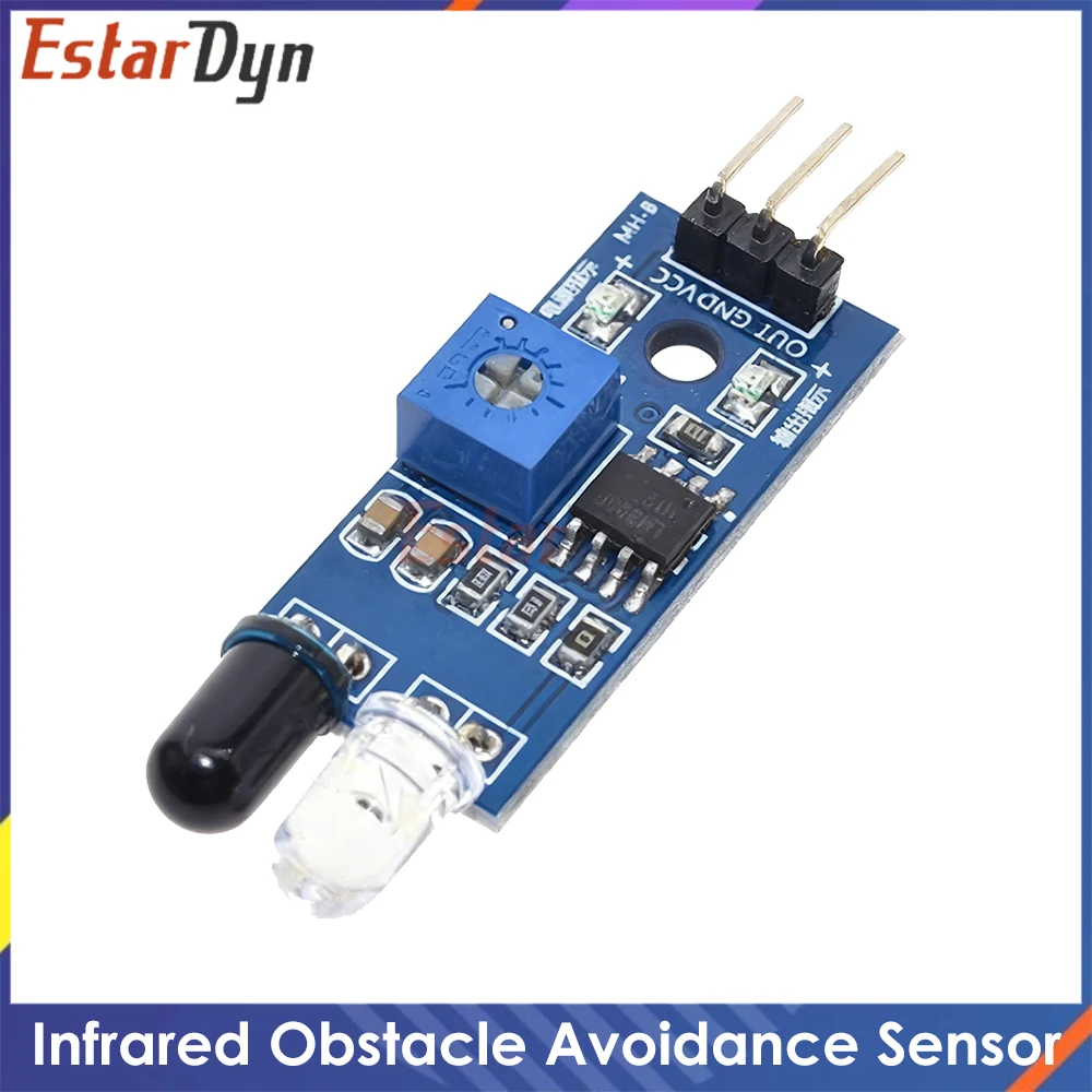 IR Obstacle Avoidance Sensor for Smart Car Robot, 3-Pin Digital Output Module Compatible with Raspberry Pi