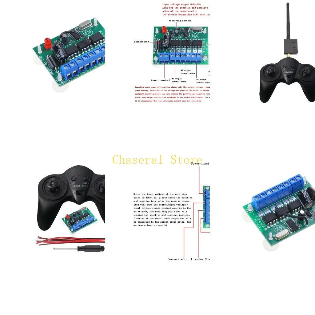 E7CE 2.4G Transmitter 6 Channel Remote Control Receiver for DC 6V-15V Car Model Ship DIY