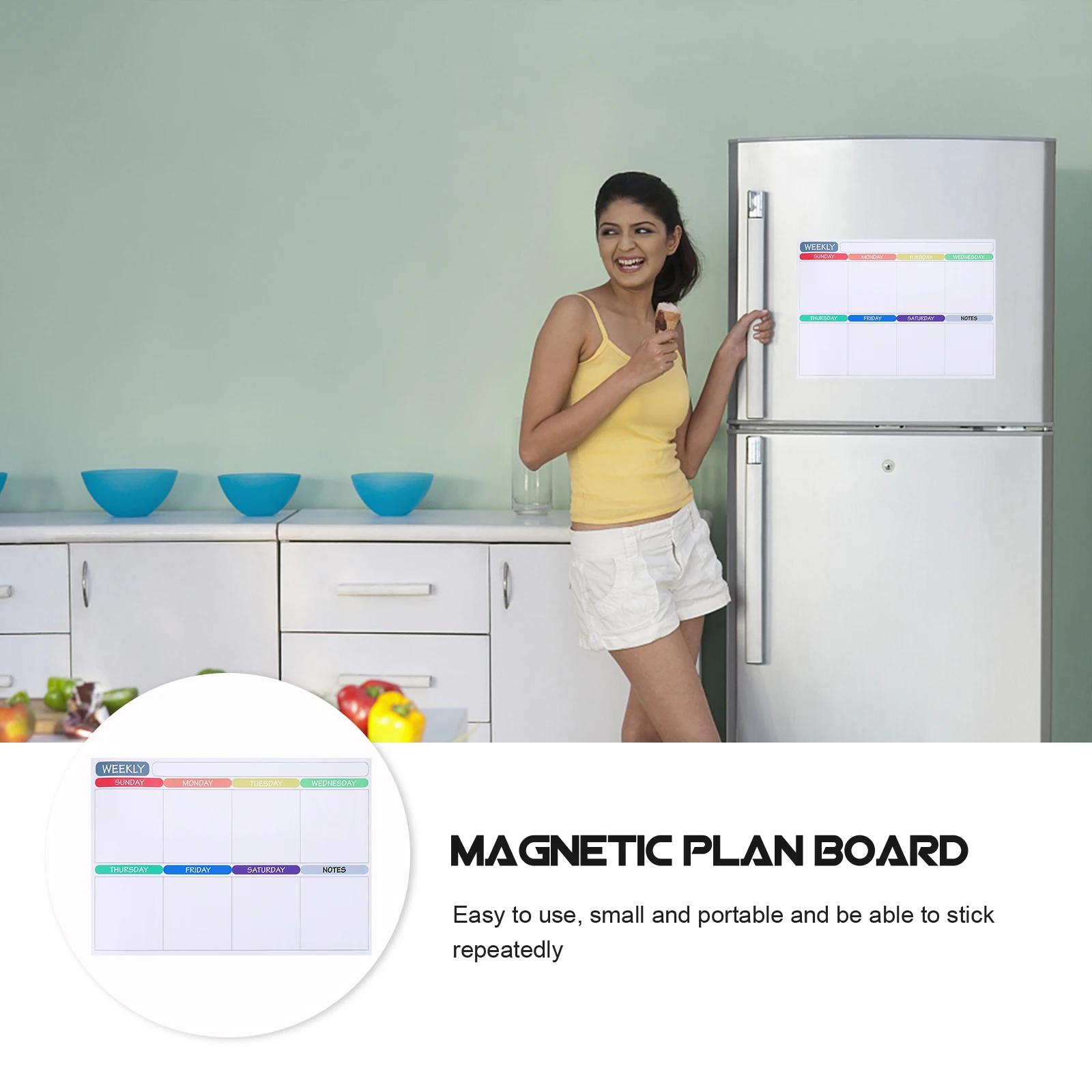 

Magnetic Refrigerator Calendar Fridge Dry Erase Board White for The Pet Weekly Planner