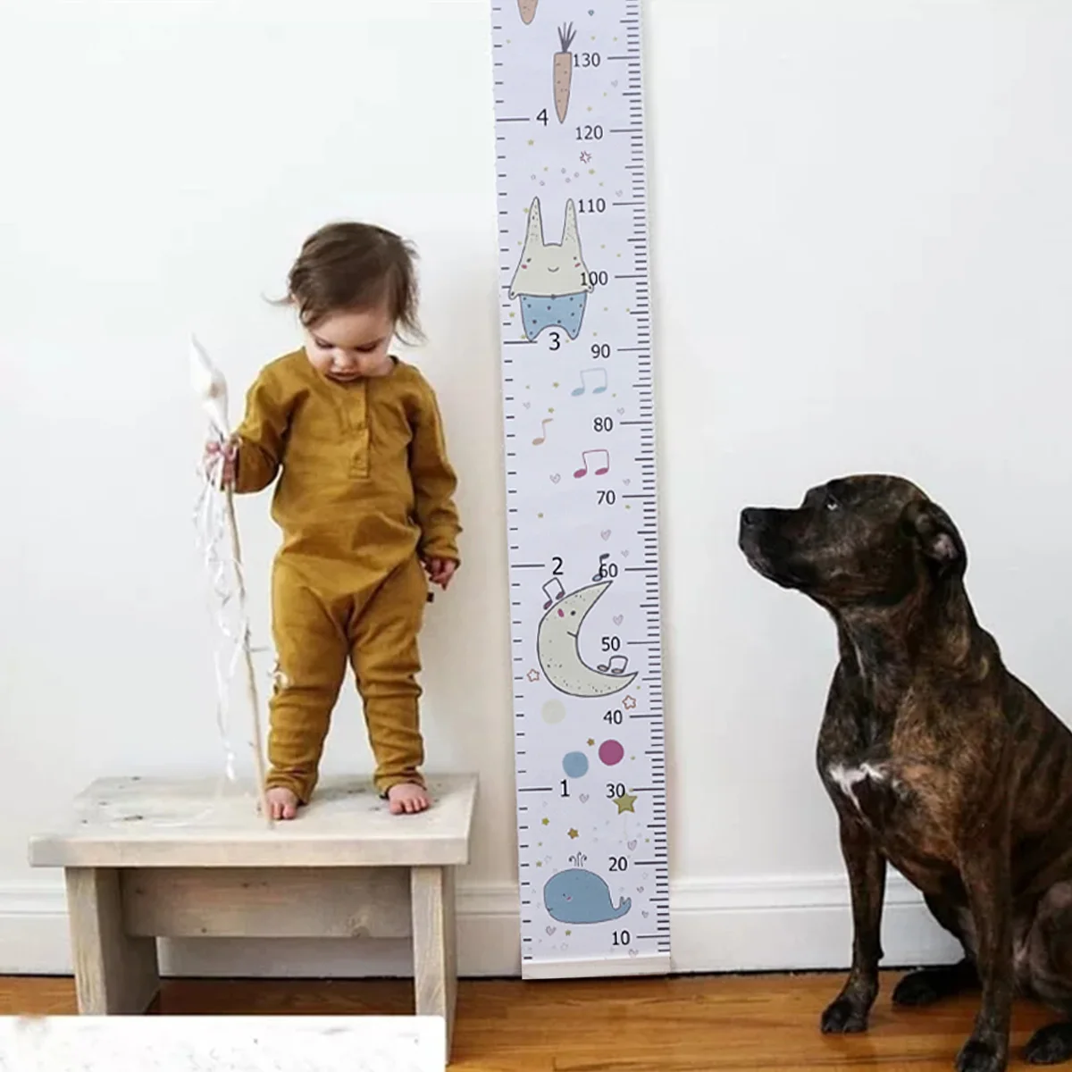 

Height Growth Chart Wall Sticker Kids Measurement Ruler Hanging Decor Wooden Style Nursery Wall Art