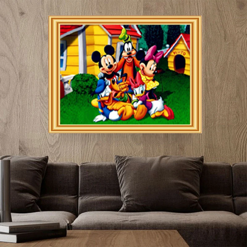 DIY Disney Diamond Painting 5D Cartoon Mickey Minnie Full Round Diamond Embroidery Kits Home Decoration Christmas Gift for Kids