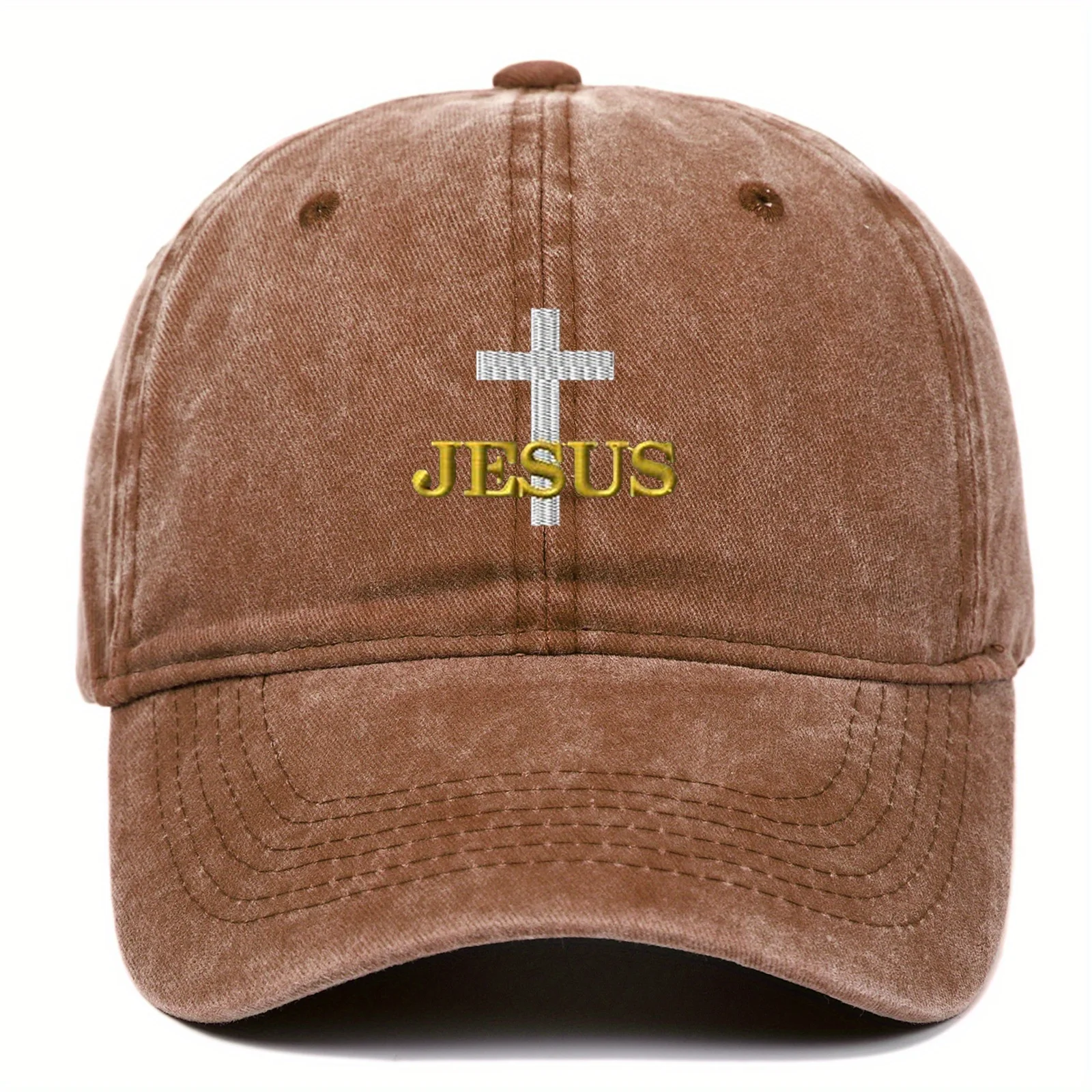 십자가 예수 자수 코튼 야구 모자 유니섹스 빈티지 워싱 소프트 스트레치 통기성 아빠 모자 두려움을 넘어 신앙 종교 스트랩