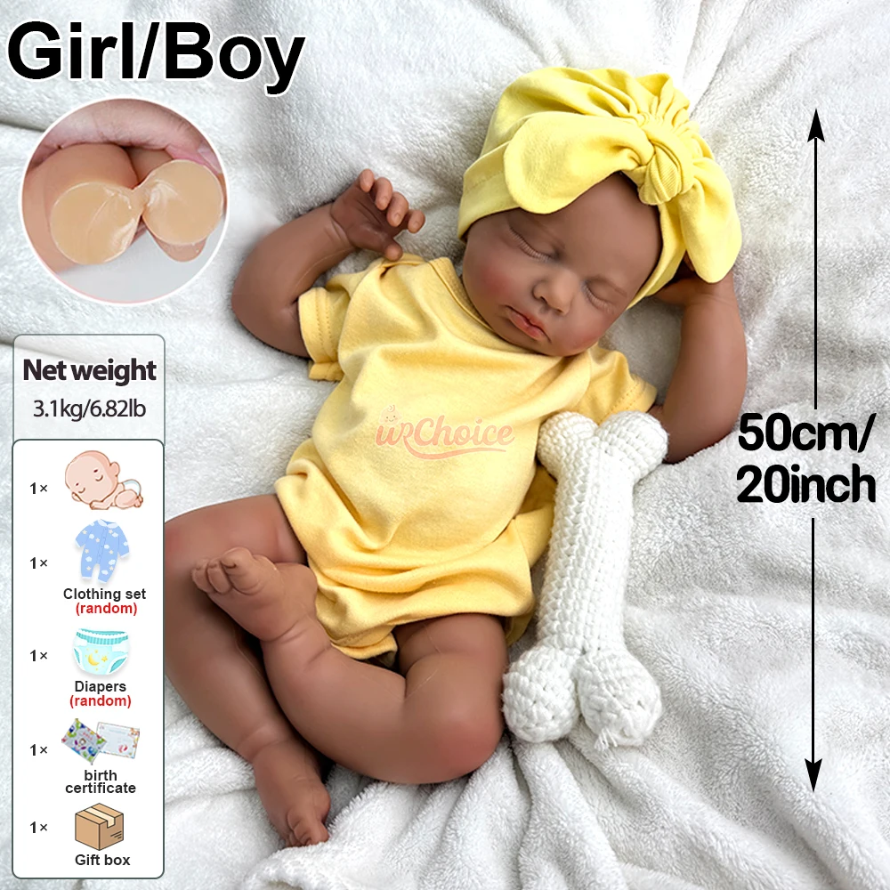 Lifelike 20Inch Loulou Open Mouth Silicone Reborn Baby Girl/Boy for Newborn Photography Props Poseable and Weighted Doll - Image 4