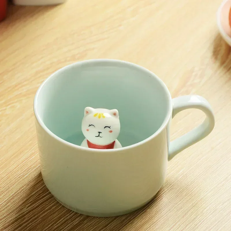 New Arrive Creative Cartoon Ceramic Mugs Cute Animal Coffee Milk Tea Cup 220ml Novelty Birthday Gifts Mugs