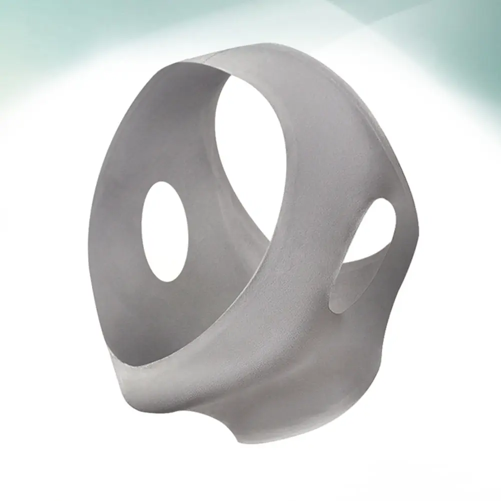 薄型フェイスマスク 通気性のある V フェイスリフティングベルト 女性用 ソフト肌に優しい引き締めサポート グレー サイズ L