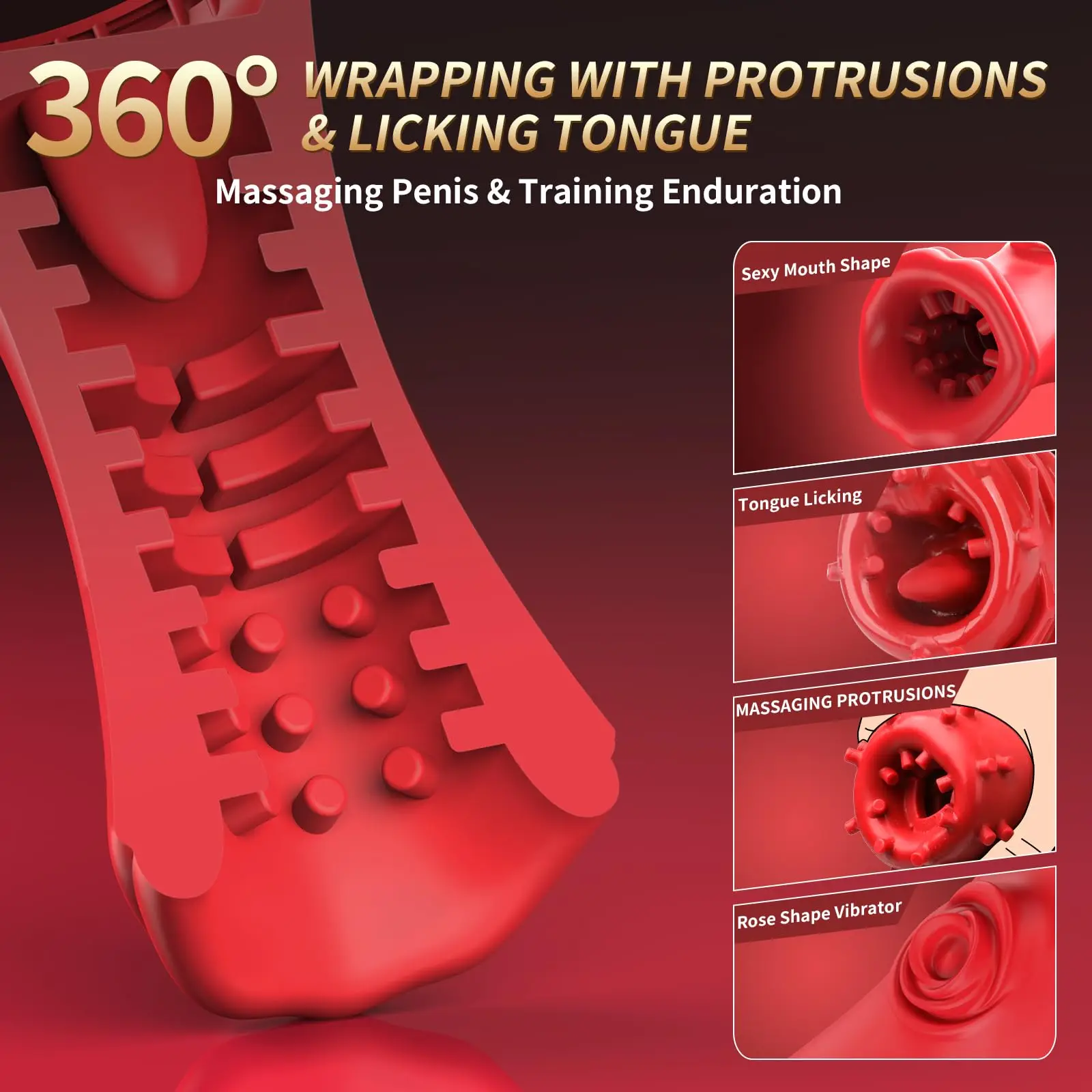 Vibrador para lamer lengua masculina, taza masturbadora de Garganta Profunda, mamada Oral, entrenamiento de pene, estimulación del glande, Vagina, Juguetes sexuales para hombres