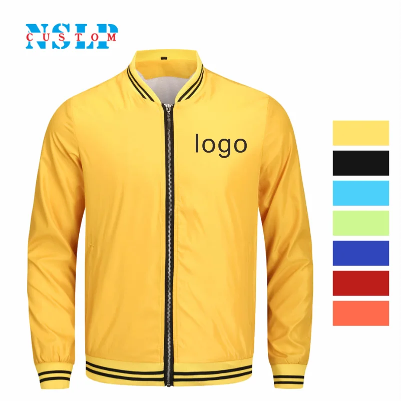 Thin Windbreaker Custom Logo Classic Baseball Uniform Print Team Design Embroidery Zipper Jacket 7 Colors NSLP 2023