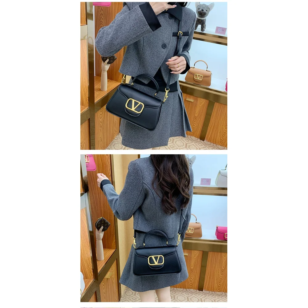 Nova bolsa crossbody de ombro único de luxo leve, bolsa quadrada pequena com corrente elegante e versátil