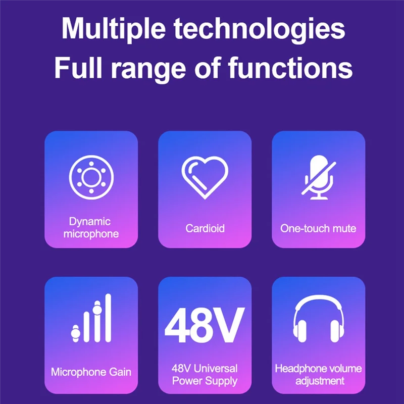 Podcasting 녹음 게임 라이브 스트리밍용 데스크탑용 FFYY-RGB 장착 USB/XLR 다이나믹 마이크 – 듀얼 인터페이스 모델