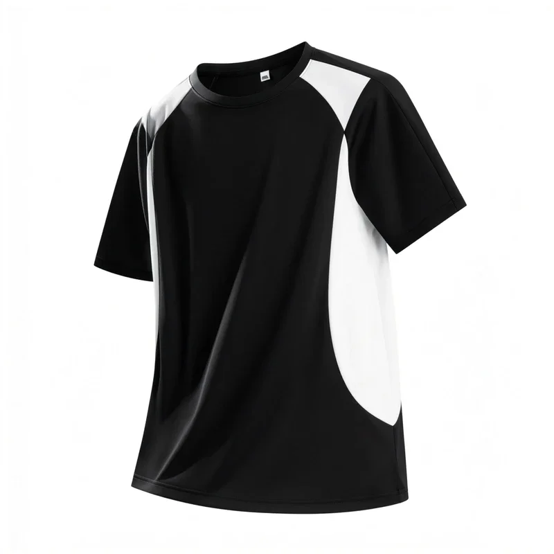 Running Moisture Wicking Round Neck T-Shirt Training Exercise Gym Sport Shirts Lightweight Men's Quick Dry Short Sleeve Gym Tops