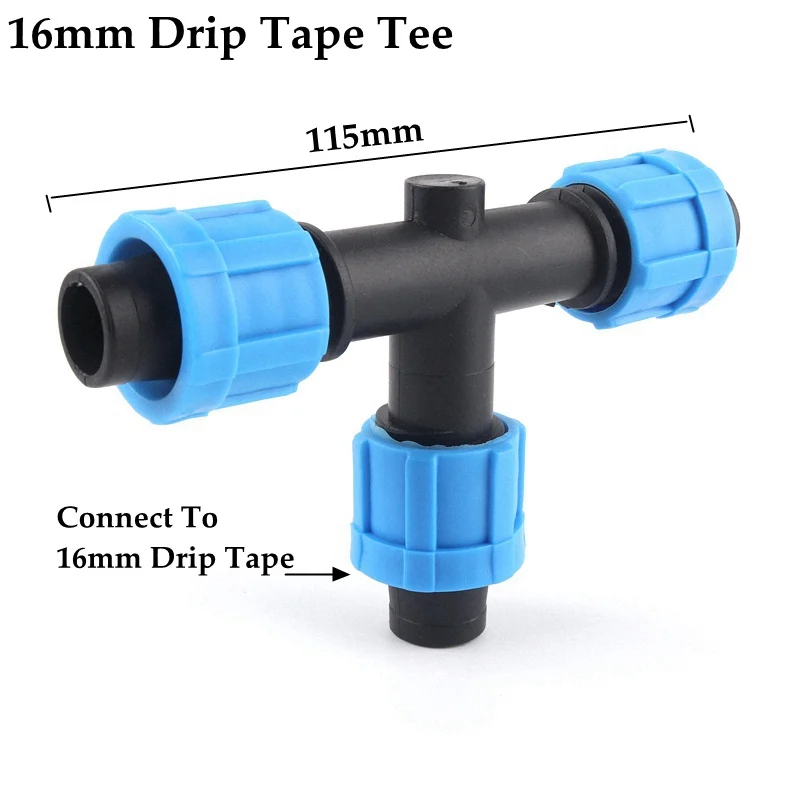 灌漑テープ5個16mm,tエルボーコネクタ,プラグ修理ジョイント,農業用節水灌漑ホースナットコネクタ