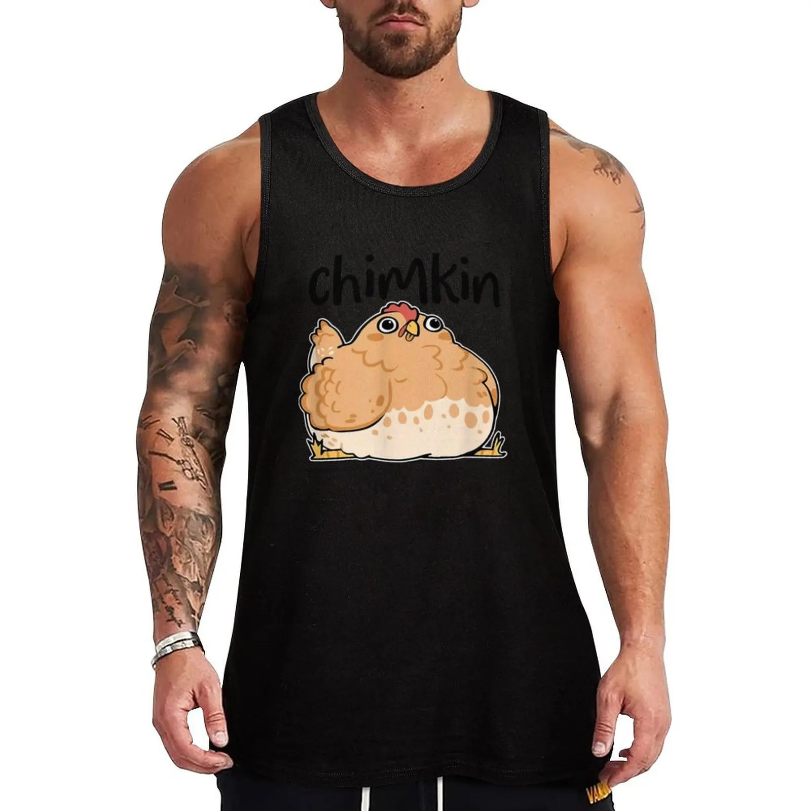 

Funny Fat Chicken Chimkin Chicken Lovers Tank Top sleeveless shirt man Men sleeveless tee gym accessories men