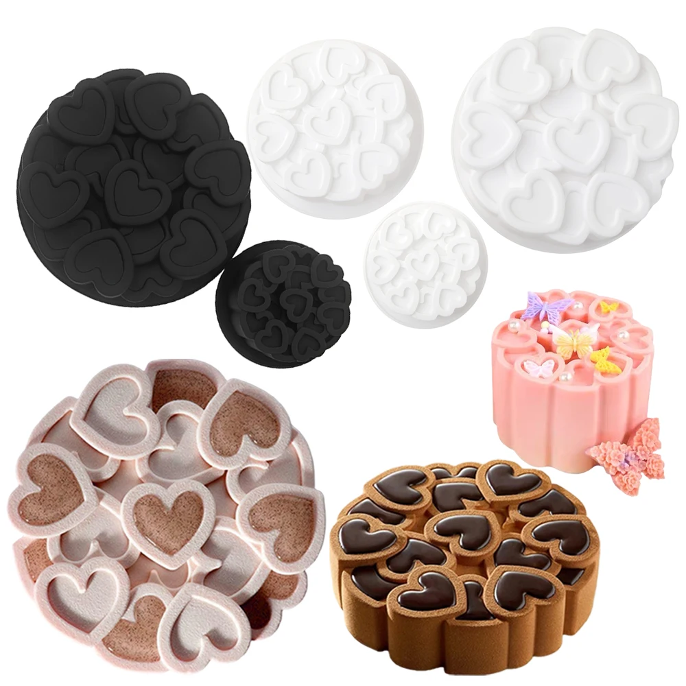 Single Rotating Heart Mousse Cake Silicone Mold Valentine's Day Chocolate Dessert Mold French Pastry Baking Mold