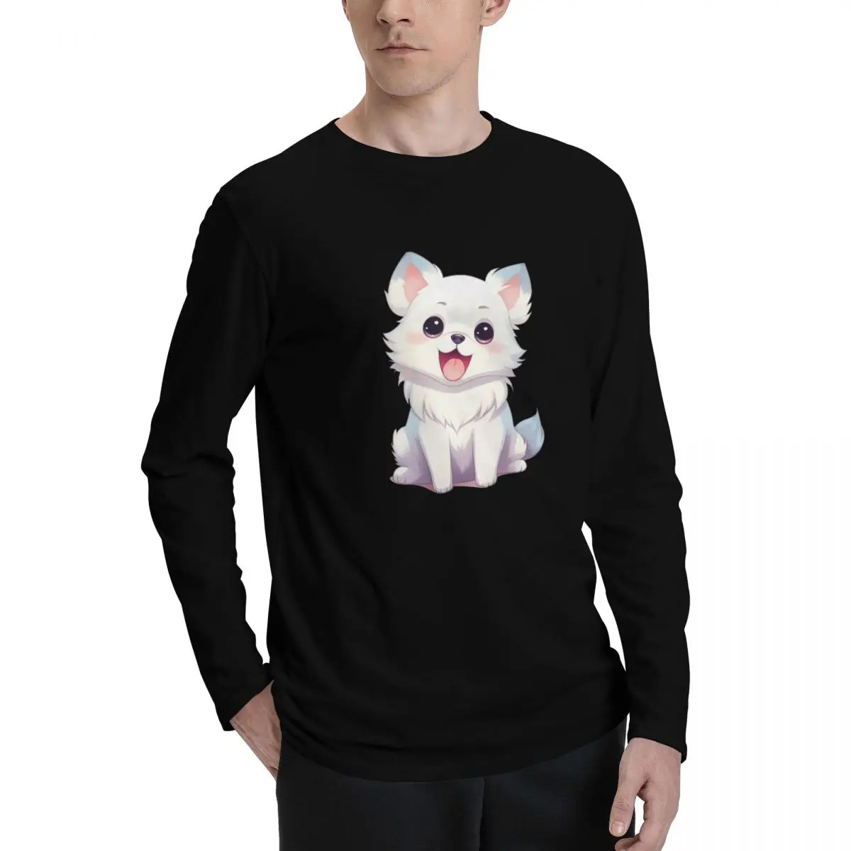 2024 جديد الخريف الشتاء الخريف الرجال تي شيرتات طويلة الأكمام طاقم الرقبة خفيفة الوزن ، ممزق جولة تيز الشارع الشهير عادية #3