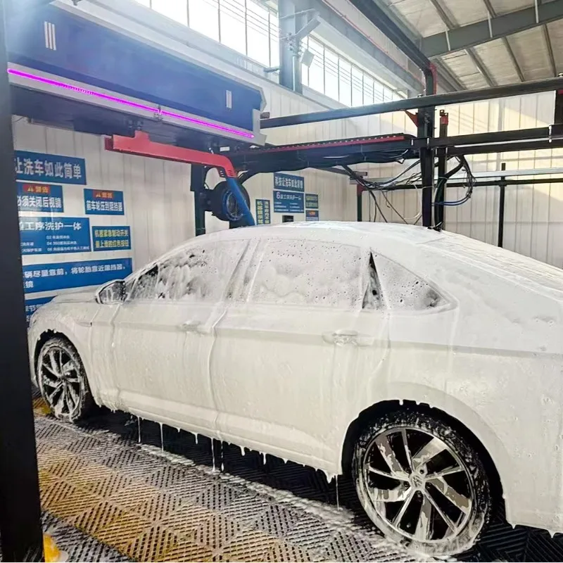 360 Degree Contactless Automatic Car Washing Machine With Spray Foam Steam And High Pressure Water Jet Function
