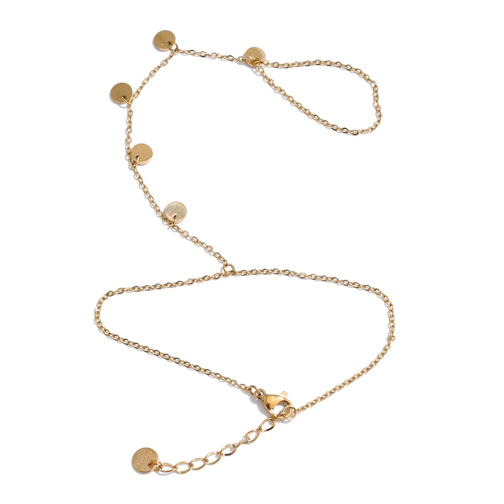 Yhpup Hot Stijl Zirconia Ronde Achterkant van de Hand Ketting Vinger Armband Roestvrij Staal Chique Mode-sieraden Groothandel 2025 Nieuw