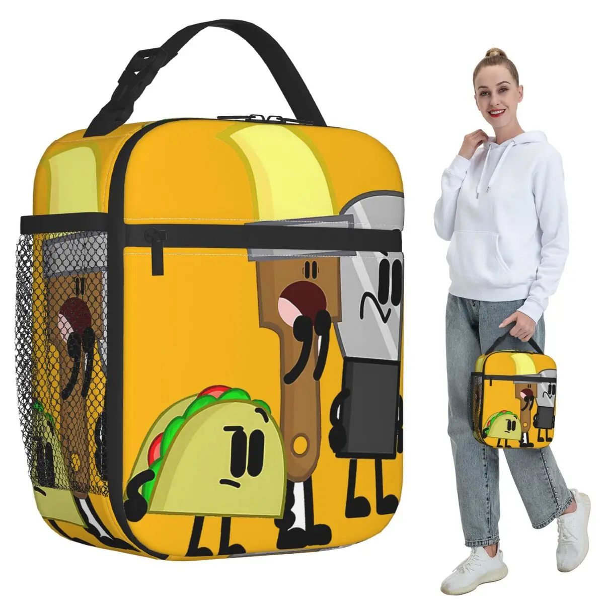 

BFDI Inanimate Insanity , All Characters Insulated Lunch Bag School Cooler Thermal Food Box Tote Leakproof Lunch Boxes Container