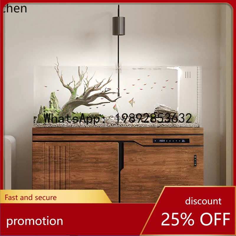 

HT stream tank large living room household landscaping bottom filter aquatic plant fish tank