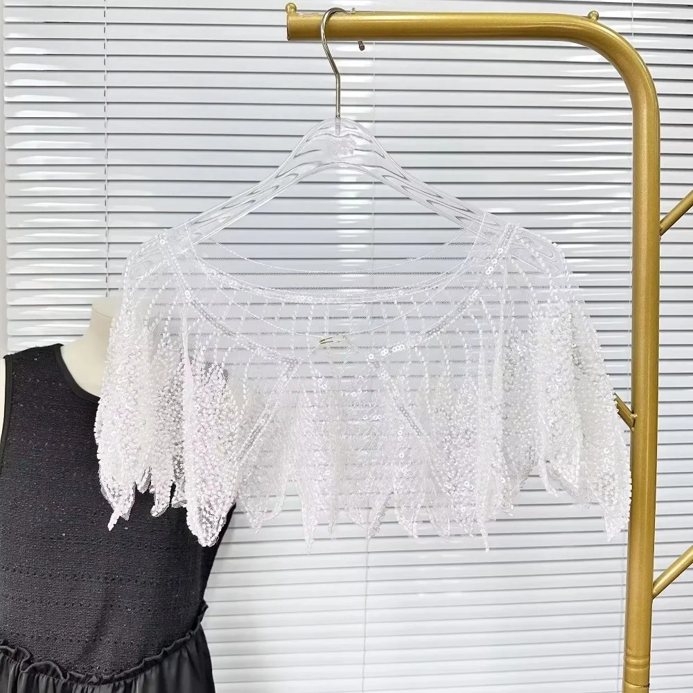 

Embroidered Front and Back Shawl Sequins Ethnic Style Clothing Appliques High-end Beads Decoration Fake Collar