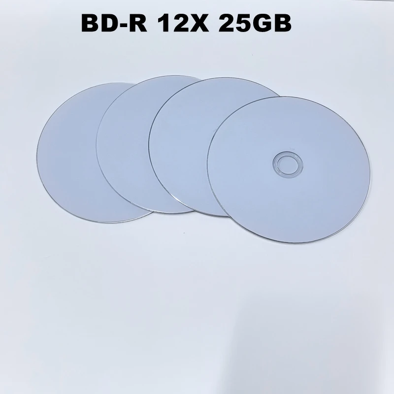 4PCS Ritek BD-R 16x 25GB Printable Blu-ray Blank Disc Recordable 1-12X 130Min Recording Blu-ray Disk