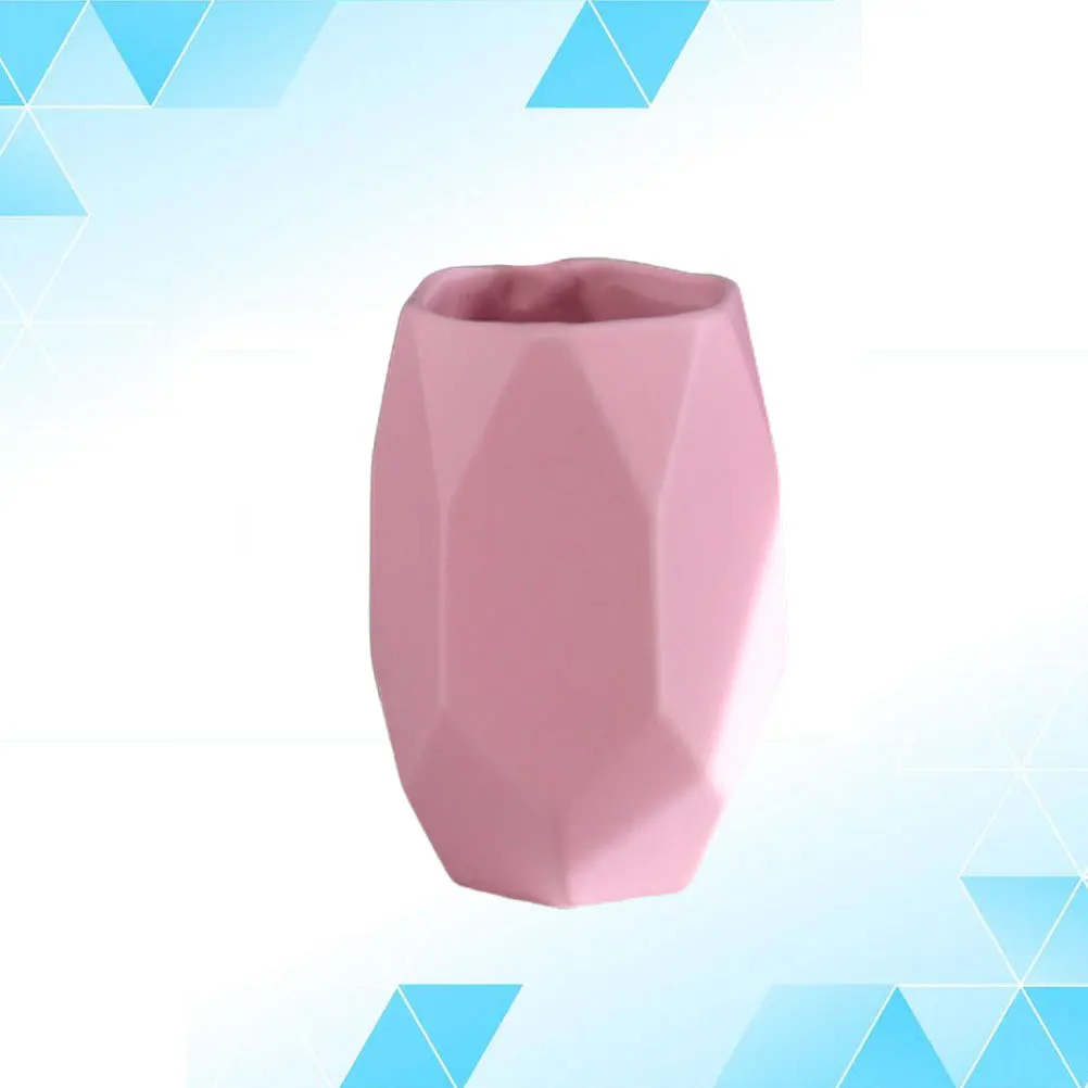 

1Pcs Ceramic Toothbrush Cup Elegant Design Drinking Mug Water Storage Cup for Family Dorm Pink Ceramic Cups